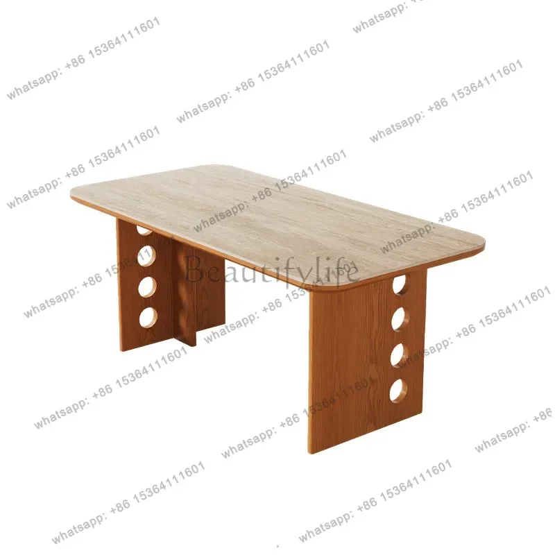 Best Sellers Luxury Rock Plate Dining Tables Leisure Courtyard Villa Fashion Dining Tables Cream Style Home Furniture Mesa Comed