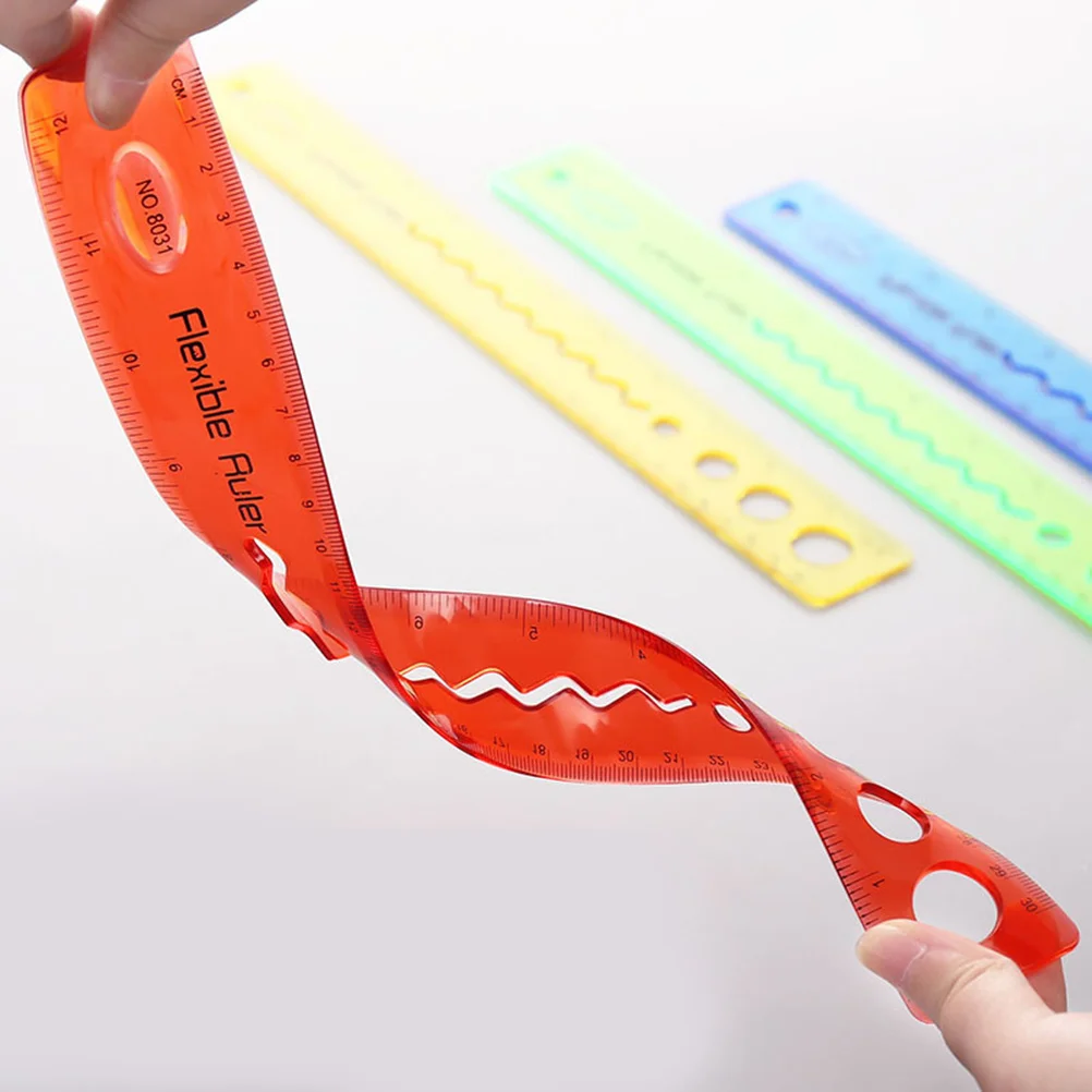 

1Pcs Creative Flexible Plastic Ruler 30cm Lightweight Clear Scale Measuring Tool School Students Office Stationery