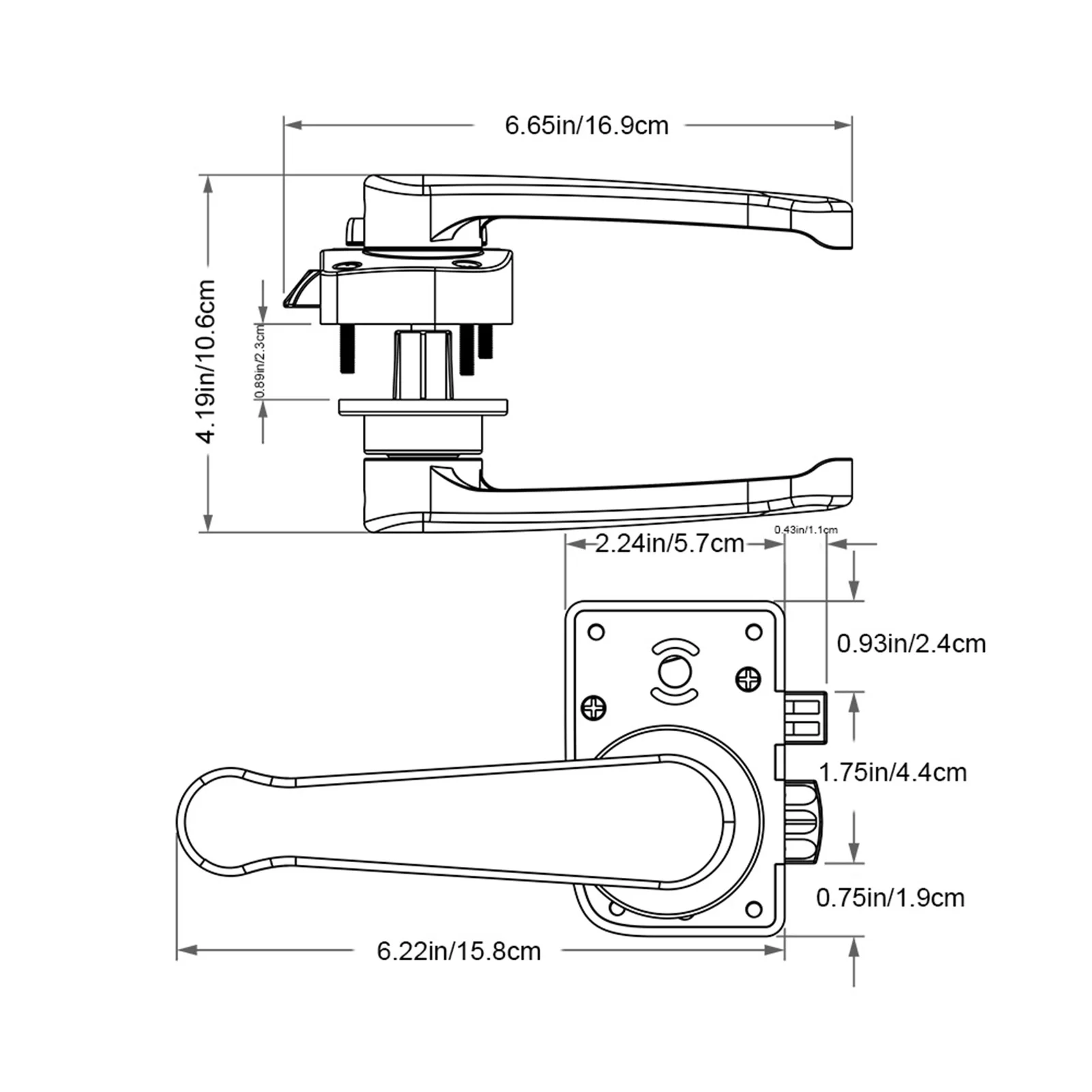 Serrure de poignée de porte de camping-car, serrure de porte à levier de yacht, chrome poli, ensemble de serrures HODoor, sécurité privée pour camping-car et yacht