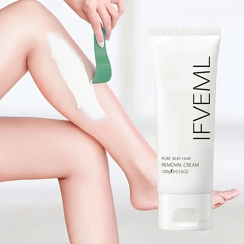

Silky smooth hair removal cream, suitable for men and women, for sensitive light beige skin - painless removal of hair all over the body, underarms, legs, and pubic area - smooth and hairless - suitable for all light beige skin types.