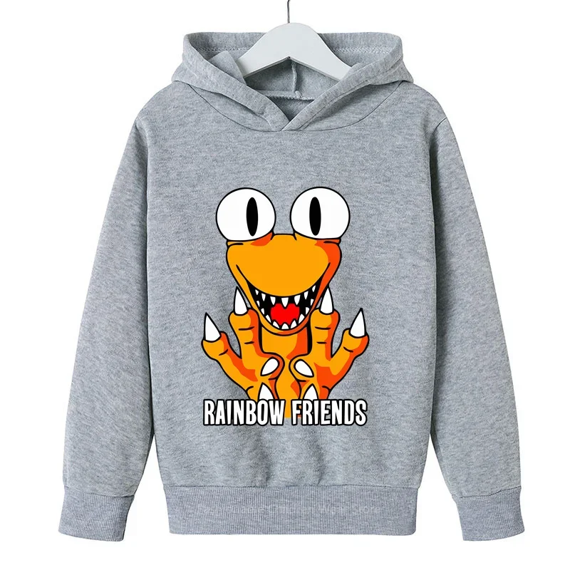 Casual Rainbow Friends Hoodie Kids Boys Clothing Child Top Casual Cartoon Printing Warm Coat Girls' Long Sleeve Sweatshirt