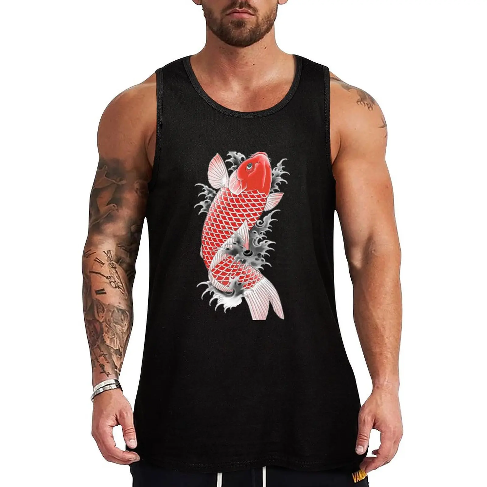 

Akira Nishikiyama Koi Yakuza Tank Top High Stretch Tank Top Athletic Fit Workout Shirt