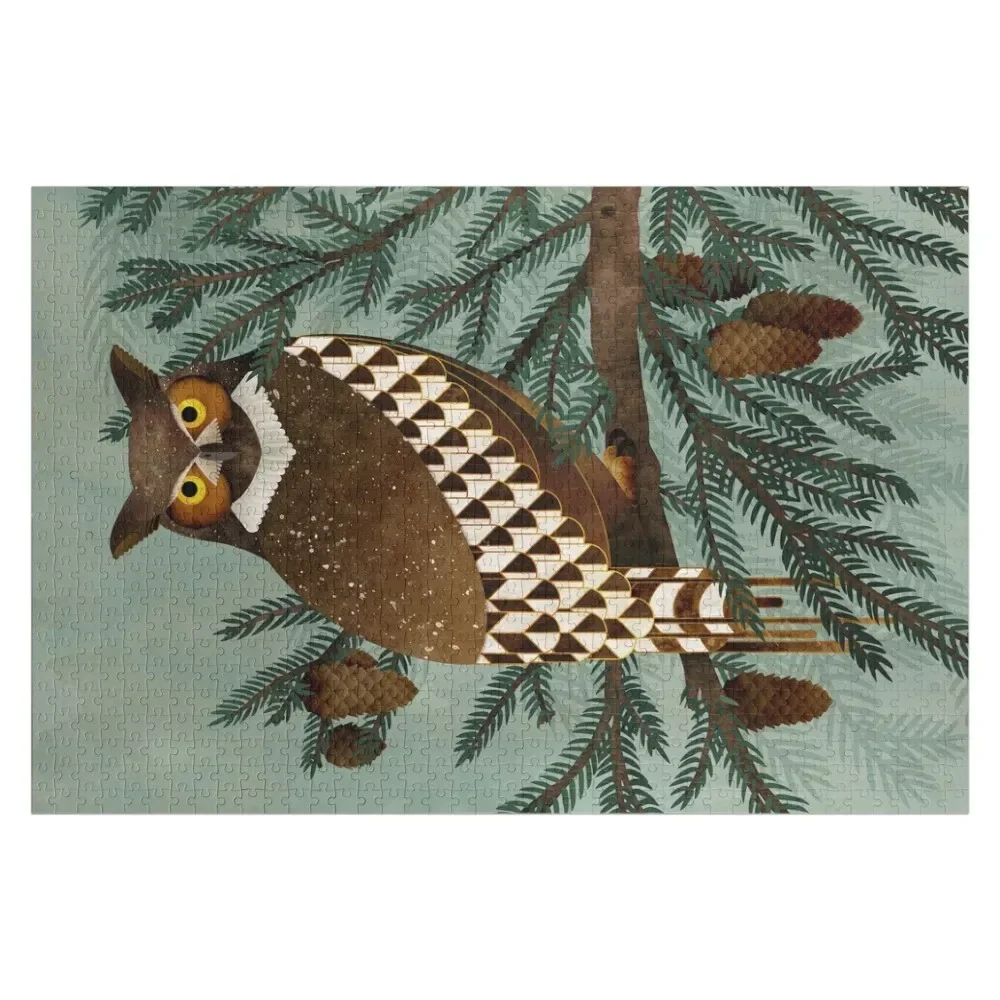 

Owl & Pines Jigsaw Puzzle Custom Child Gift Customs With Photo Puzzle