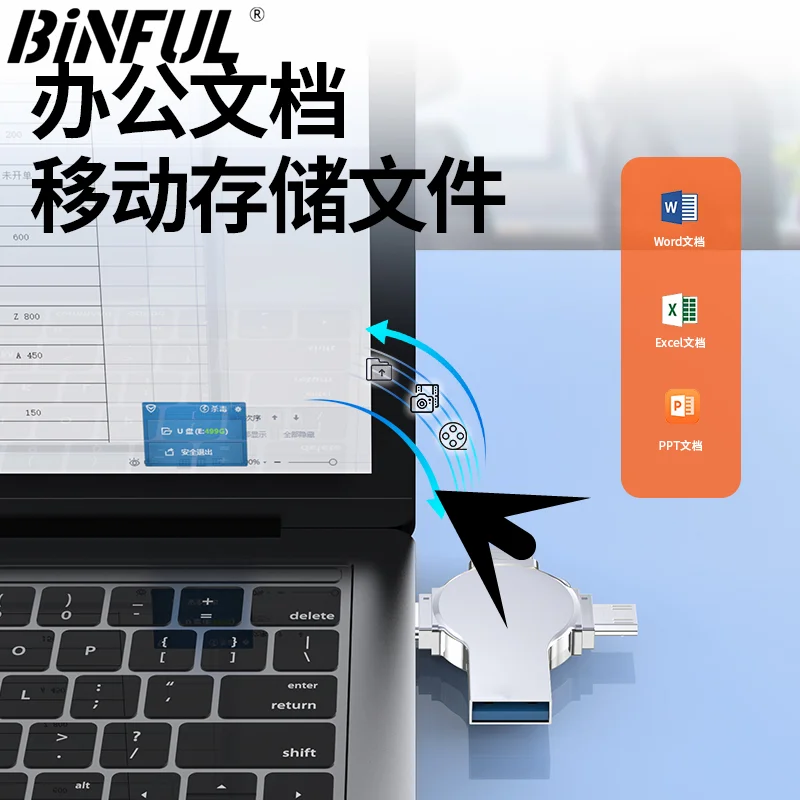 Bastão de foto BinFUL para iPhone, Flash Drive, Armazenamento Android, PC, Mac, iPad, 512GB, 256GB, 2TB, 1TB, 15, 14, 13, 12Pro, 11Pro, 6, 7, 8, XR, X