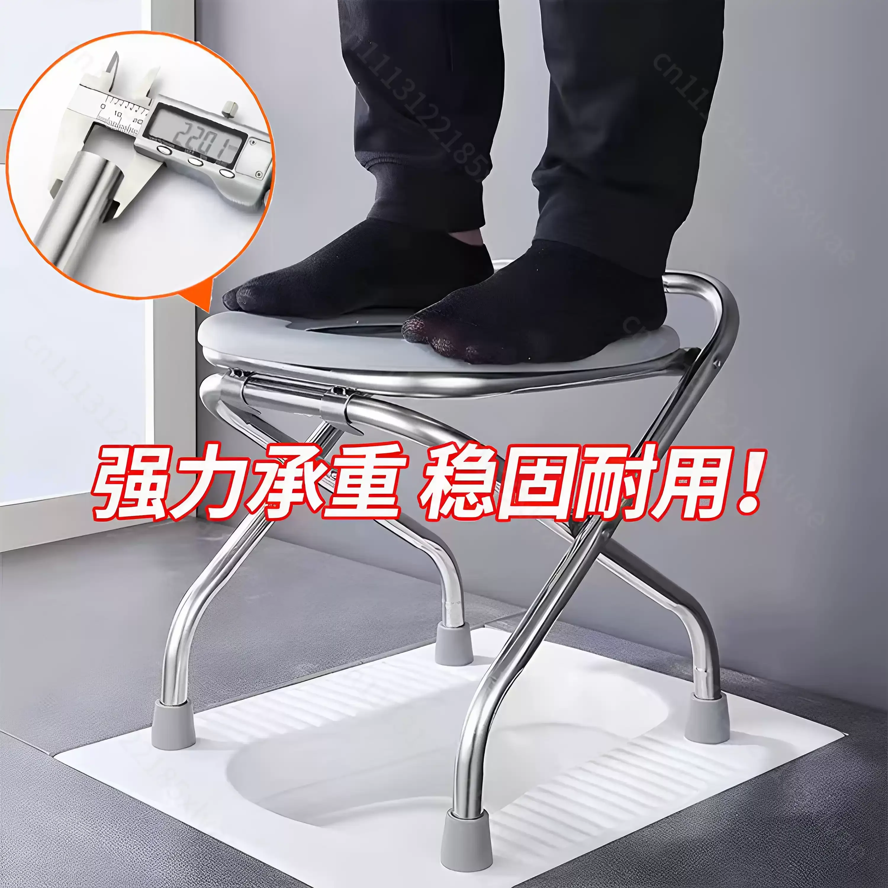Foldable Stainless Steel Commode Chair Portable Toilet Seat Stool For Elderly Pregnant Women Home Bathroom Household Use