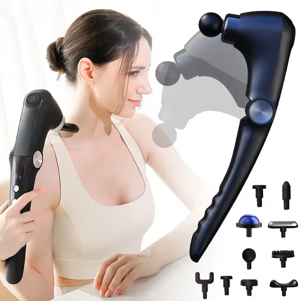 

Fascia Massage Gun Shoulder Massager Electric Muscle Massage Machine High Frequency Back Waist Body Massage with Extended Handle