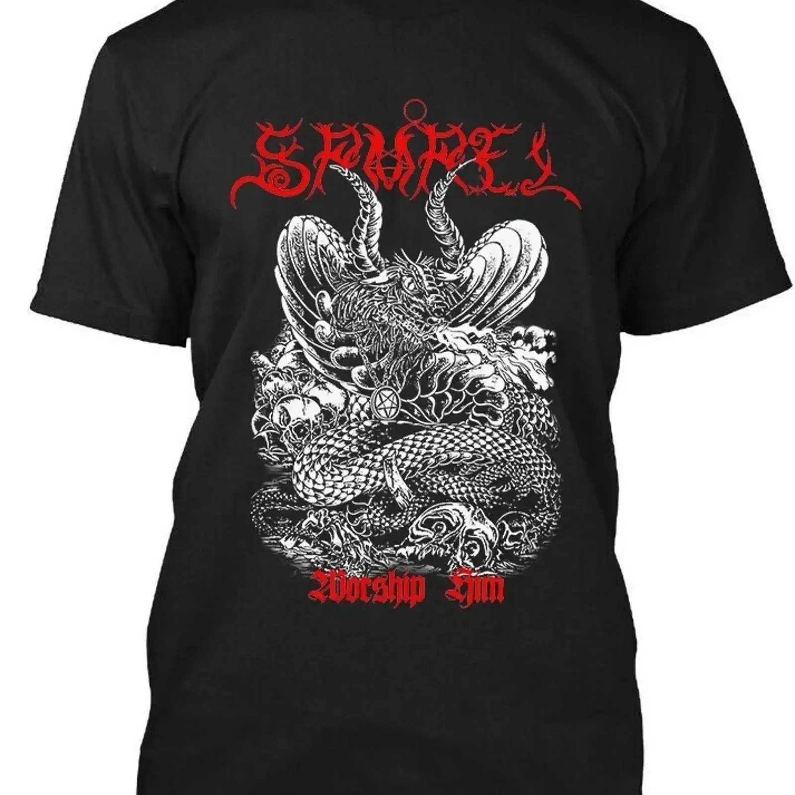 Limited New Samael Worship Him Swiss Symphonic Black Industrial T SHIRT S 4XL vintage Washed Stretched homme Versatile