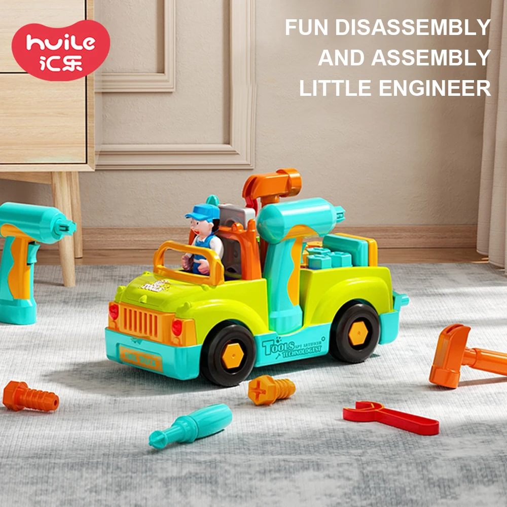 

Electric Detachable Assembly Engineering Vehicles，Sound/Light/Music, Assemble Truck Toys, Children's Manual Diy Toy,XT16