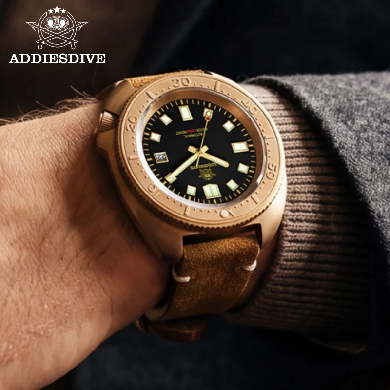 ADDIESDIVE CUSN8 Bronze AD2104 8215 Automatic Mechanical Watch BGW9 Super Luminous 200m Waterproof Sapphire Glass Men's Watch