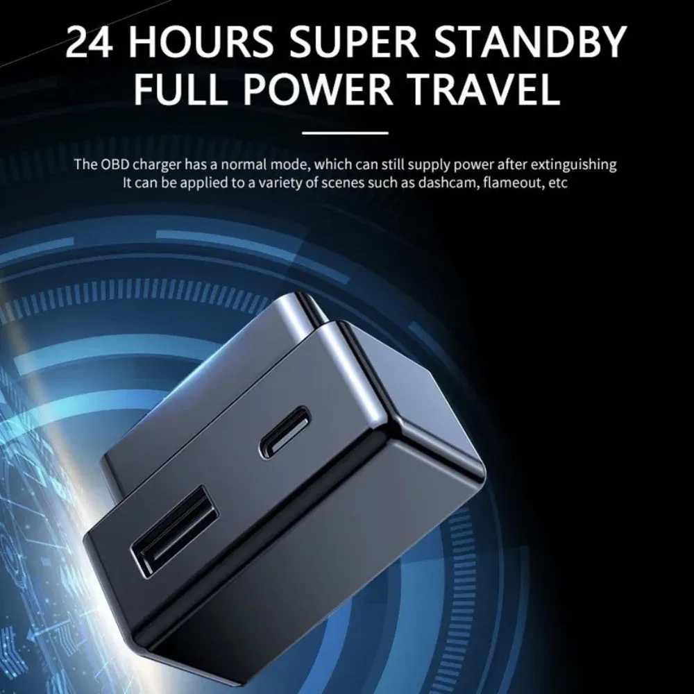 Car OBD Adapter Charger For Tesla All Model 3 Y obd2 USB Type-C Ports Extender 48W Splitter Phone PD Fast Charging Accessories