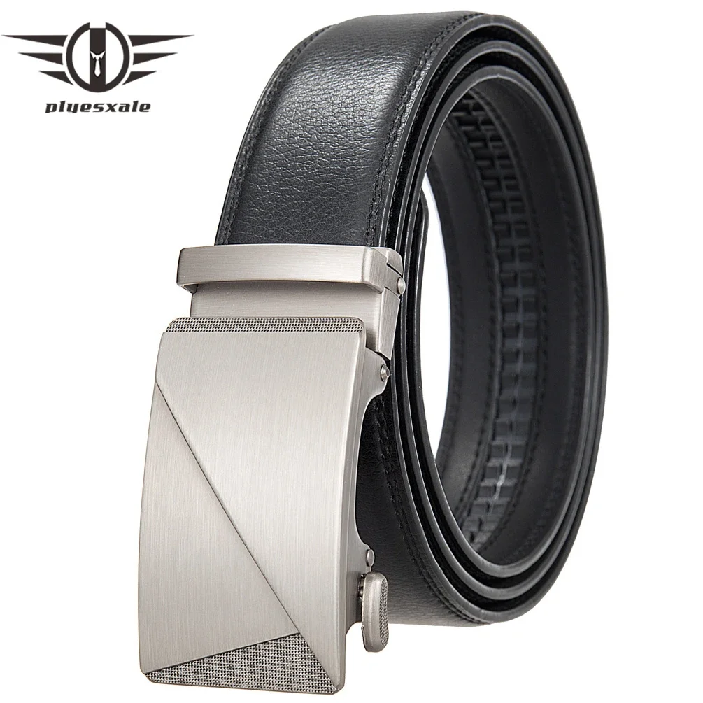 Plyesxale Black Genuine Leather Belt For Men 2025 Brand Mens Luxury Designer Automatic Buckle Belts Formal Ceinture Homme B1213