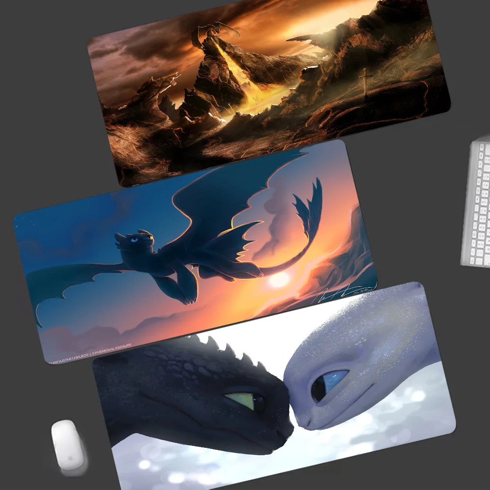 Toothless Fury Dragon 80x30cm XL Lockedge PC Gaming Mouse Pad Gamer Desk Mats Keyboard Pad Mause Pad Muismat