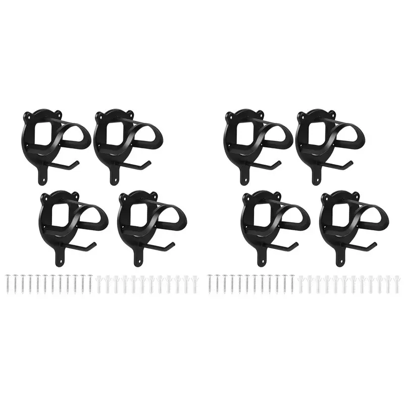 Y50A-8Pcs Bridle Holders, Black, Metal, Bridle Hooks, Bridle Holder With Additional Hooks, Horse Bridle Hook