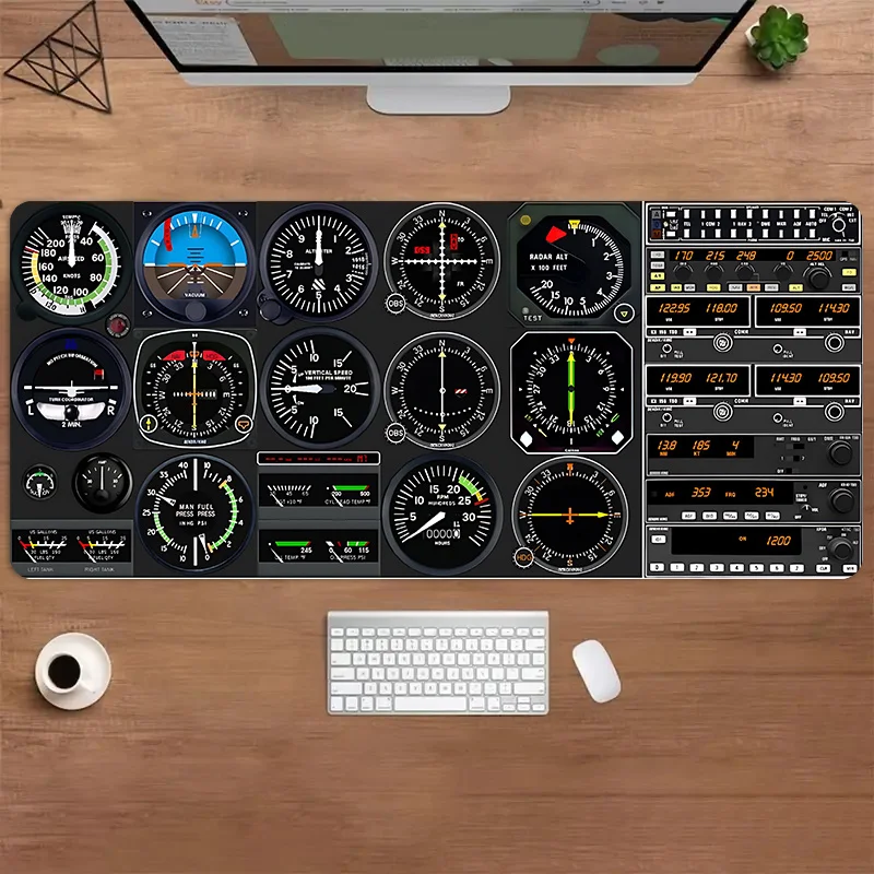 Airplane Dashboard Mouse Pad Large Rubber Base Anti Slip Pc Desk Accessories Mousepad For Office Gamer Keyboard Mats Decor Mat