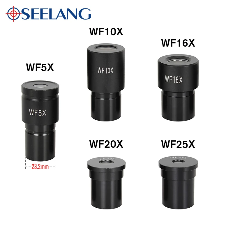 OSEELANG Microscope Eyepieces WF5X WF10X WF16X WF20X WF25X Biological Microscope Lens Wide Angle Lens Monocular Part