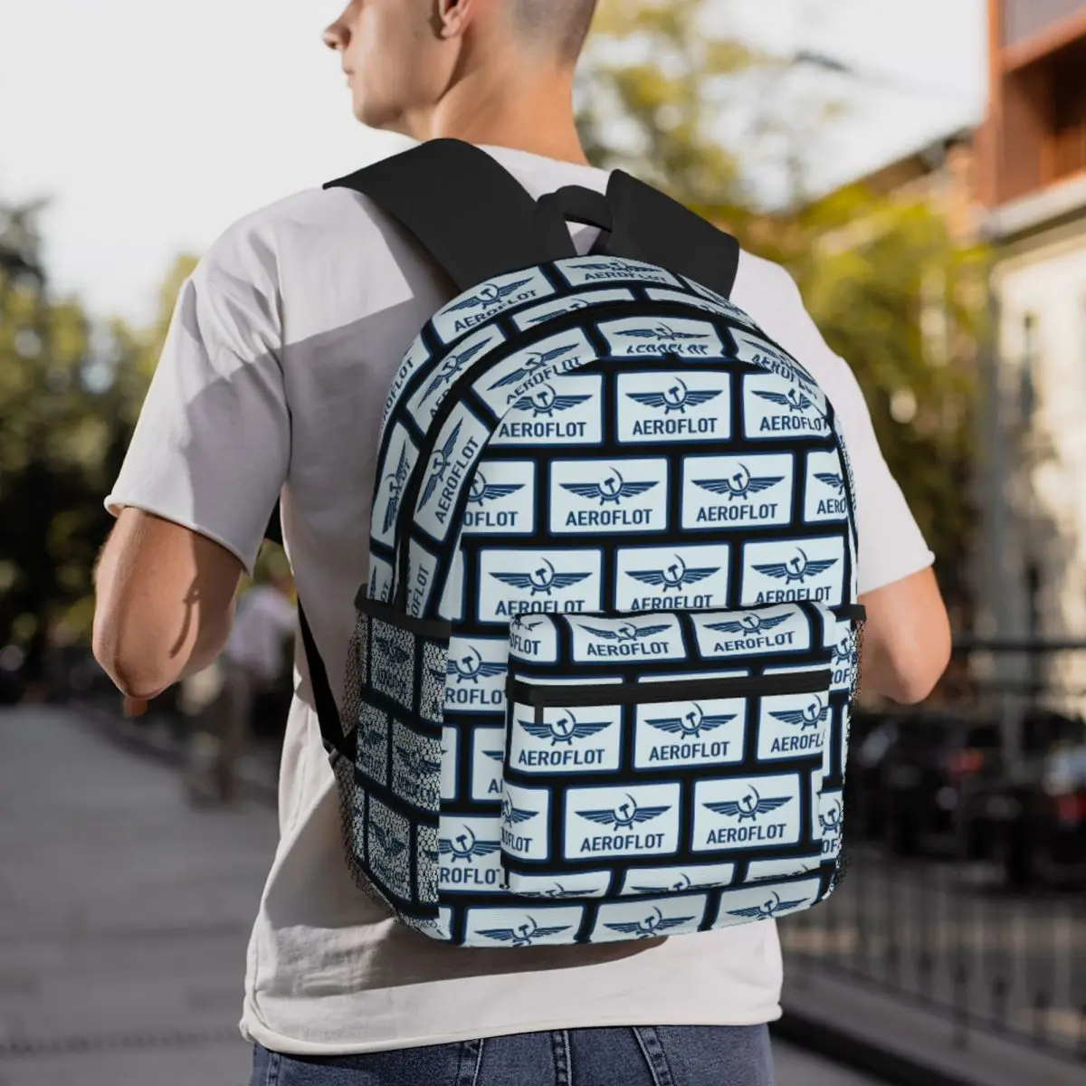 Aeroflot Aviation Russe Pilote Aerospace Aviateur Backpack Daypack Large Capacity Kids BookBag School Bag Shoulder Bags