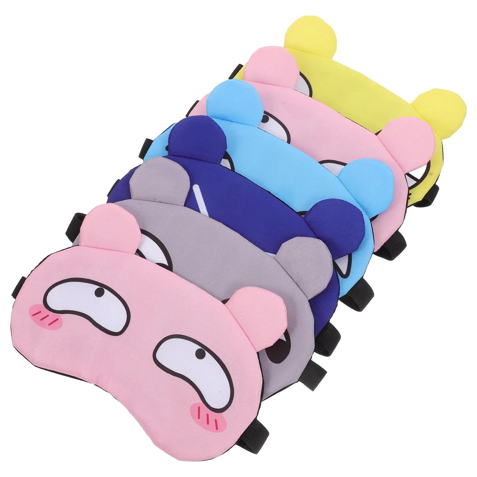 

6Pcs Kawaii Cartoon Eye Masks for Travel Sleeping Comfortable Light Blocking Eyeshade Soft Fabric Adjustable Fit for Women Men