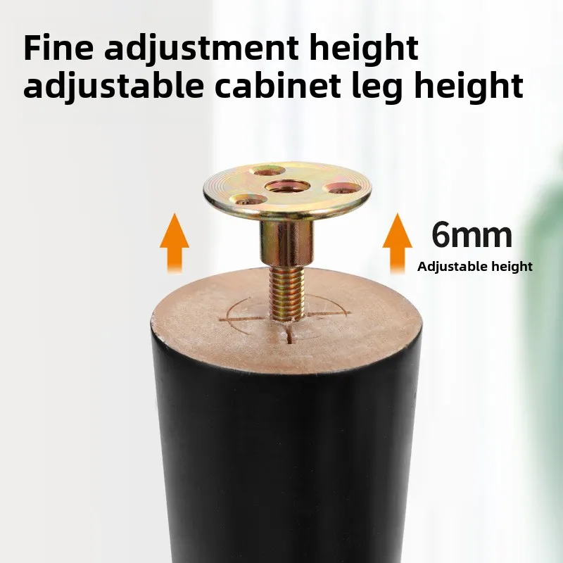 Erect Oak Leg Sofa Cabinet Table Legs Solid Wood Dresser Wardrobe Foot Furniture Holder 5-20CM With Connector And Screws