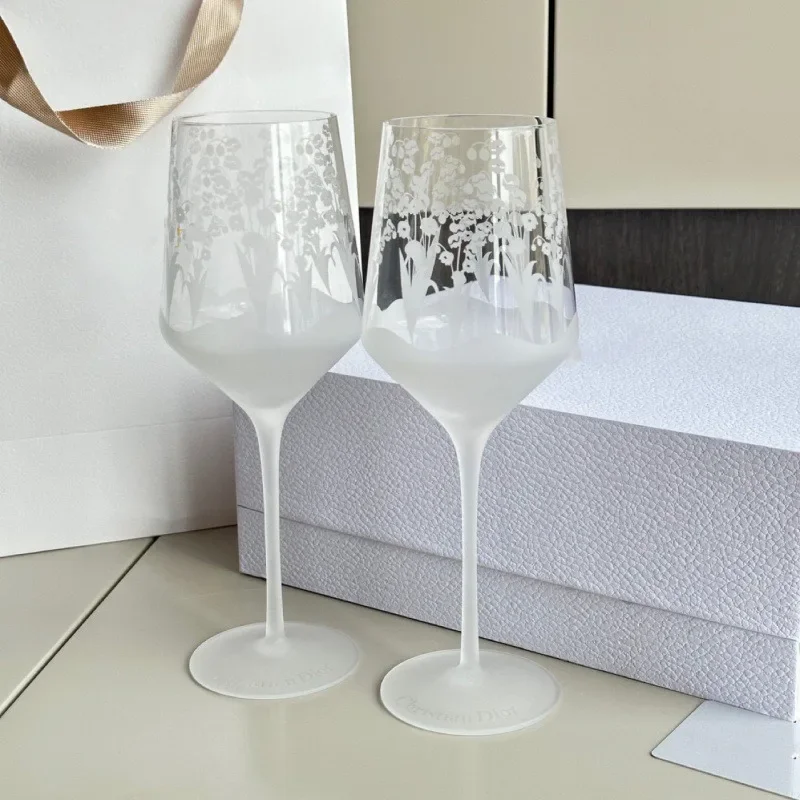 

Linglan Flower Series Red Wine Cup Pair Cup Couple Cups Home Party Glass Wine Champagne Cup Set Gift Box Packaging