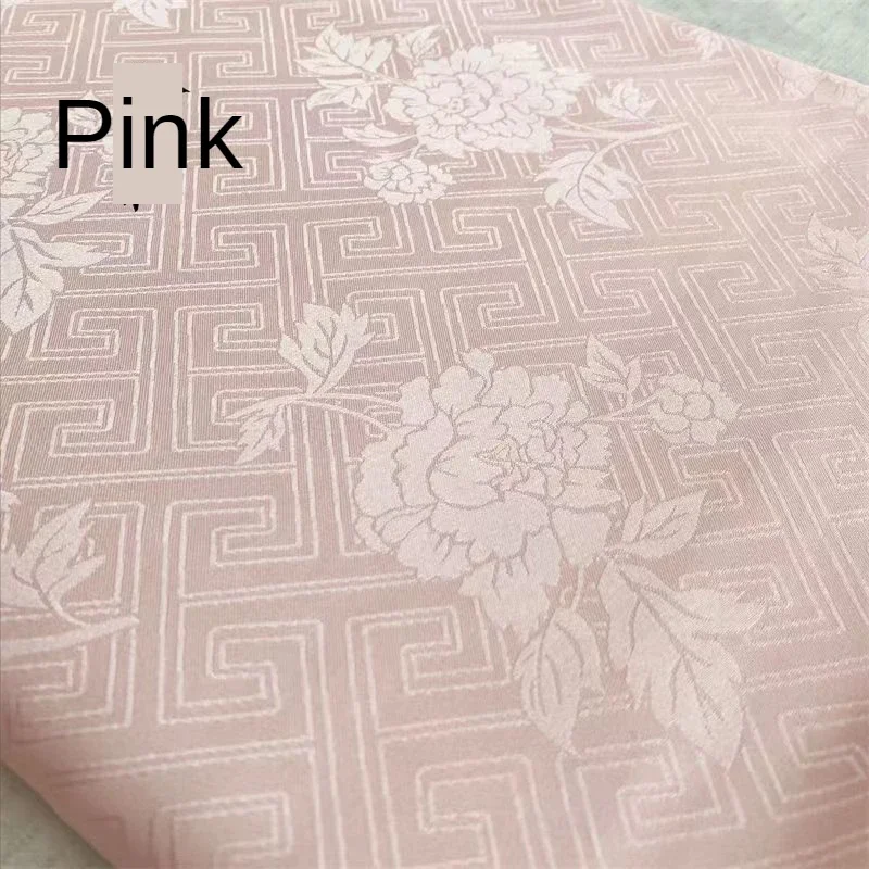 Jacquard Fabric By The Meter for Dresses Cheongsam Diy Clothes Sewing Flowers Peony Opaque Summer Cloth Blue White Silky Textile