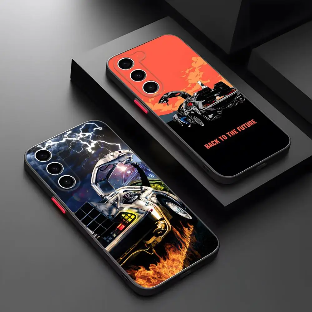 Coque de téléphone retour vers le futur, transparente et mate, pour Samsung S21 S22 FE S23 S24 Plus S25 Ultra