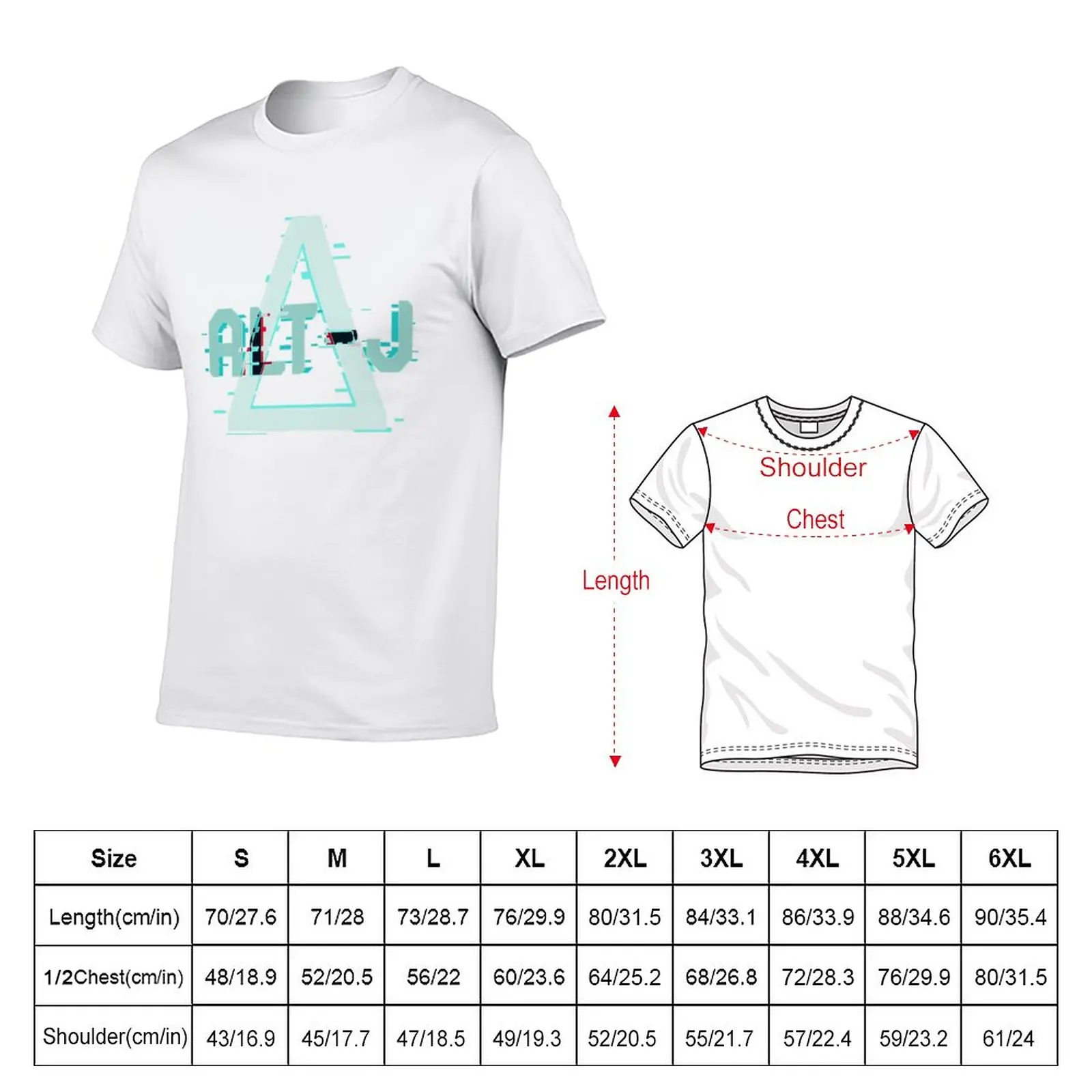 New Alt - J Triangle Glitched T-Shirt custom t shirts Anime t-shirt mens graphic t-shirts pack