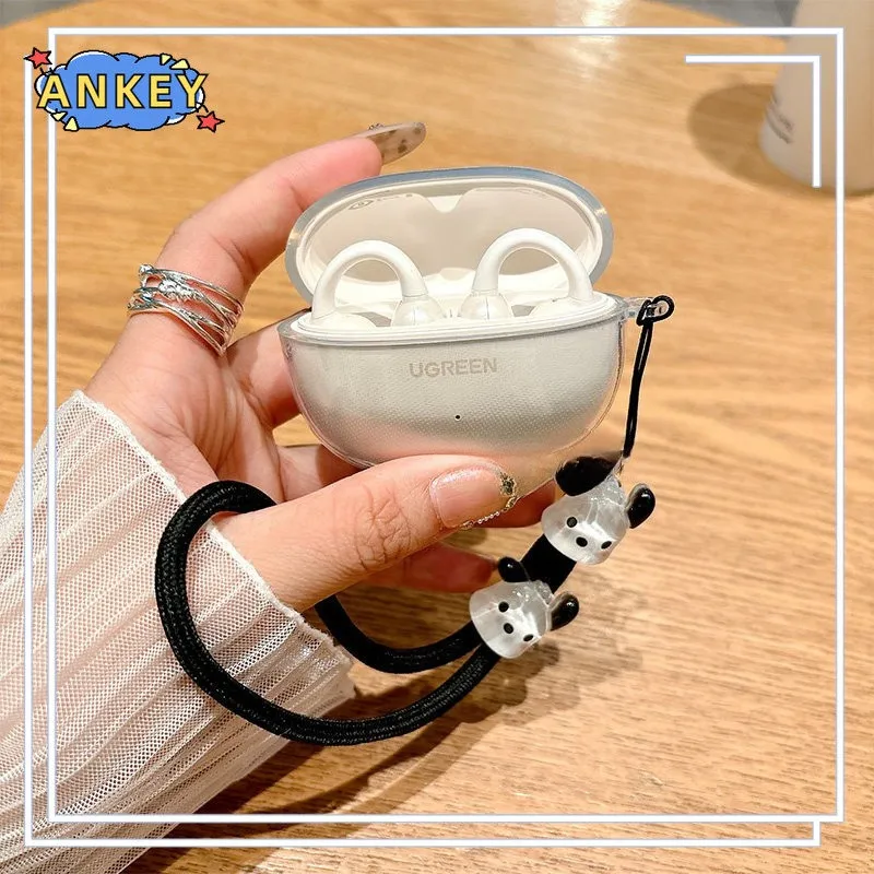 

Прозрачный чехол для UGREEN HiTune S3, защитный прозрачный чехол из ТПУ, чехол для Bluetooth-наушников, портативный чехол для наушников с ремешком