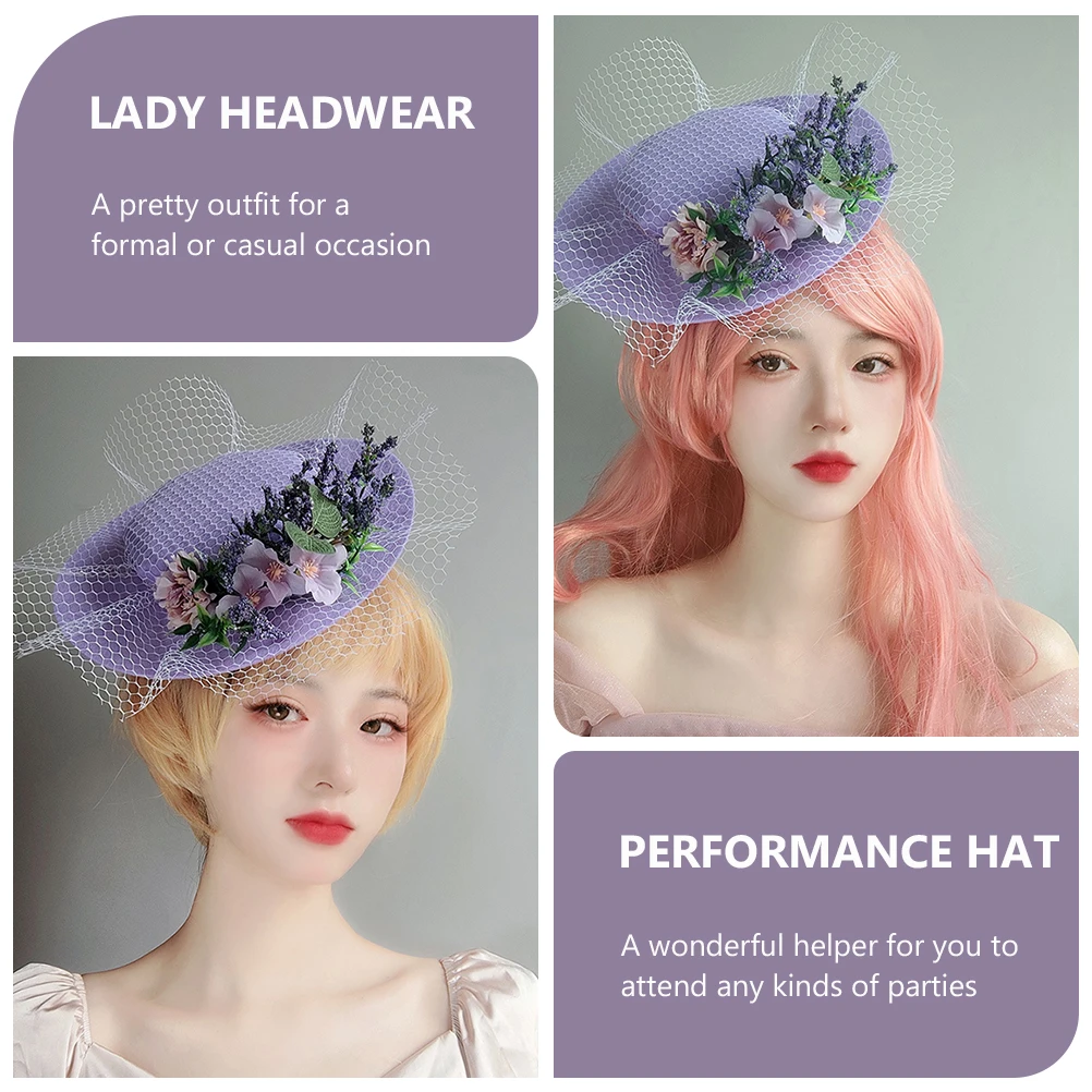 

Flat Top Small Hats Women Delicate Nude Wedding Bride Lady Banquet Headwear Female Party Bridal Hat Photographic