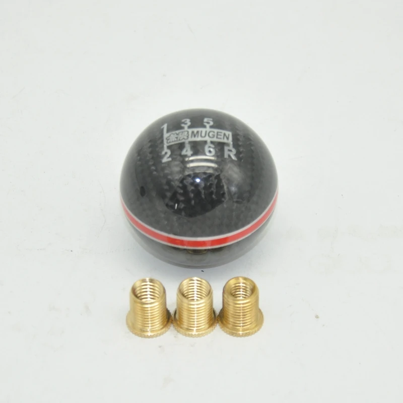 New Universal Genuine Carbon Fiber Mugen 5 / 6 Speed Manual / Automatic Spherical Gear Shift Knob