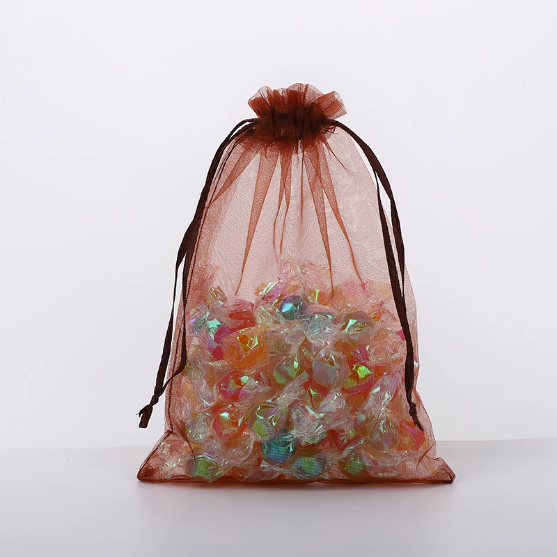 

100pcs/lot 13x18cm Drawstring Organza Bags for Wedding Party Christmas Gifts Extra Cost for Logo Printing