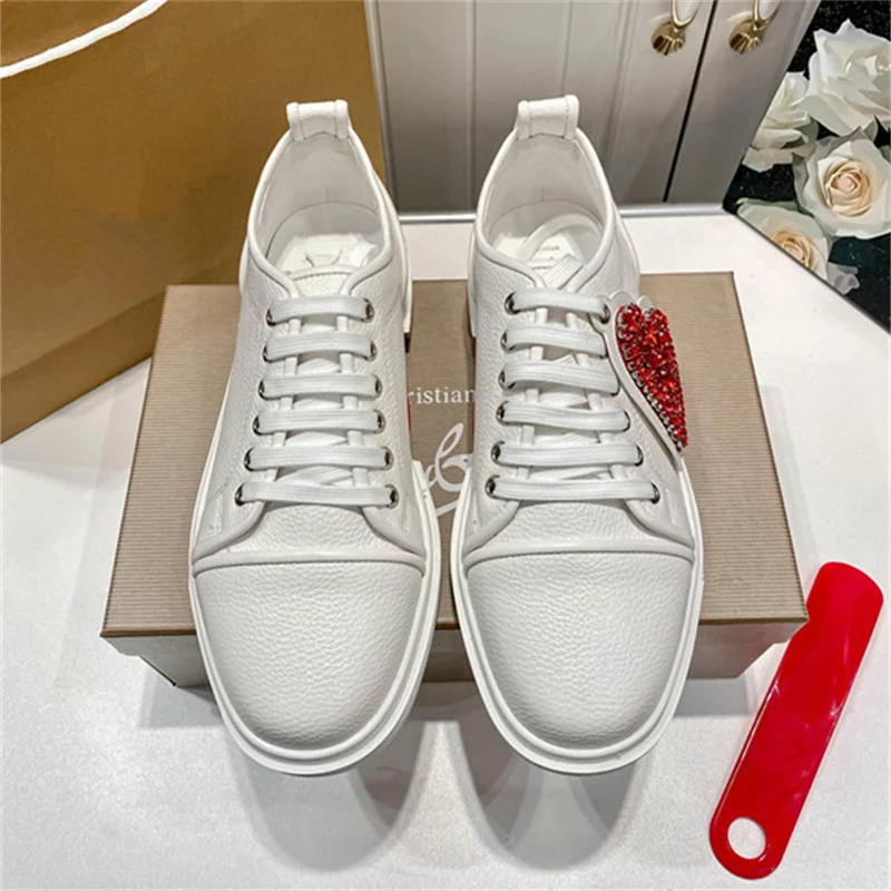 

Fashion Couple Style Sneakers Patchwork Rivet Round Head Men Canvas Shoes Fall Cover Heel Lace-up Male Flats