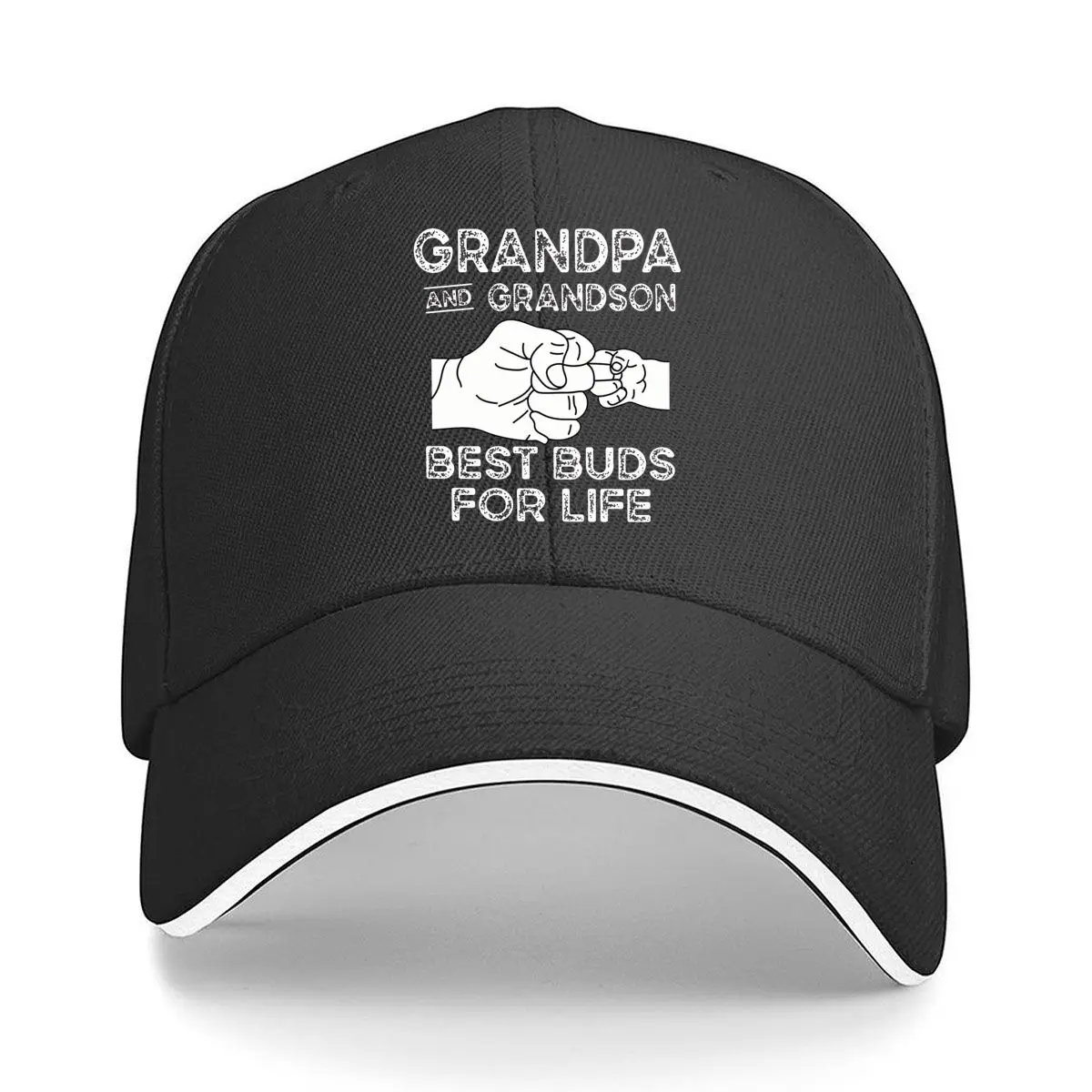Adult Child Hand Connection Line Art Outline Sandwich Baseball Cap Sun Cap Outdoor Workouts Hat