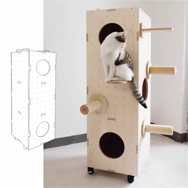 

Cat nest cat climbing frame three-layer expandable cat play