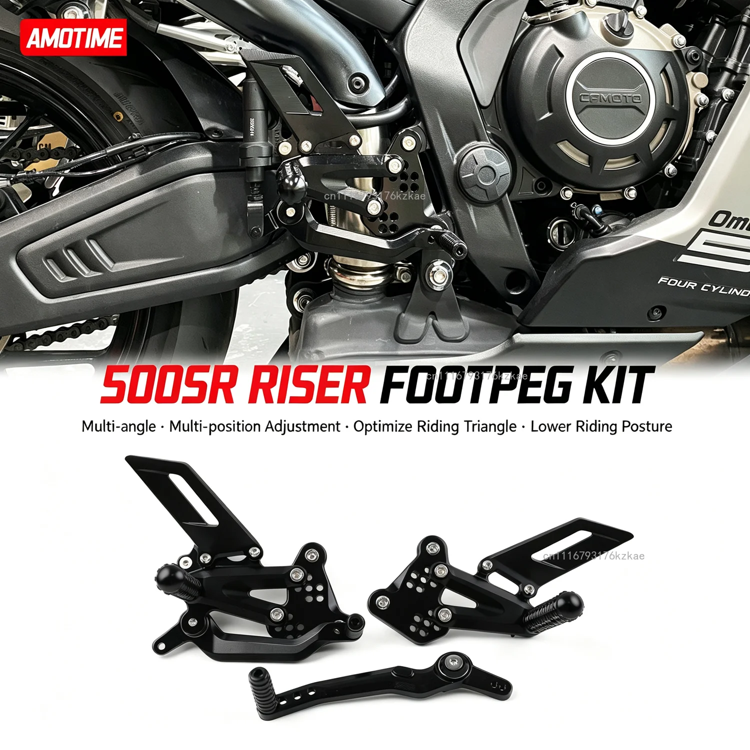 For CFMOTO 500SR the footrests are raised the foot adjustment is moved backward and there are multi-gear adjustable accessories.