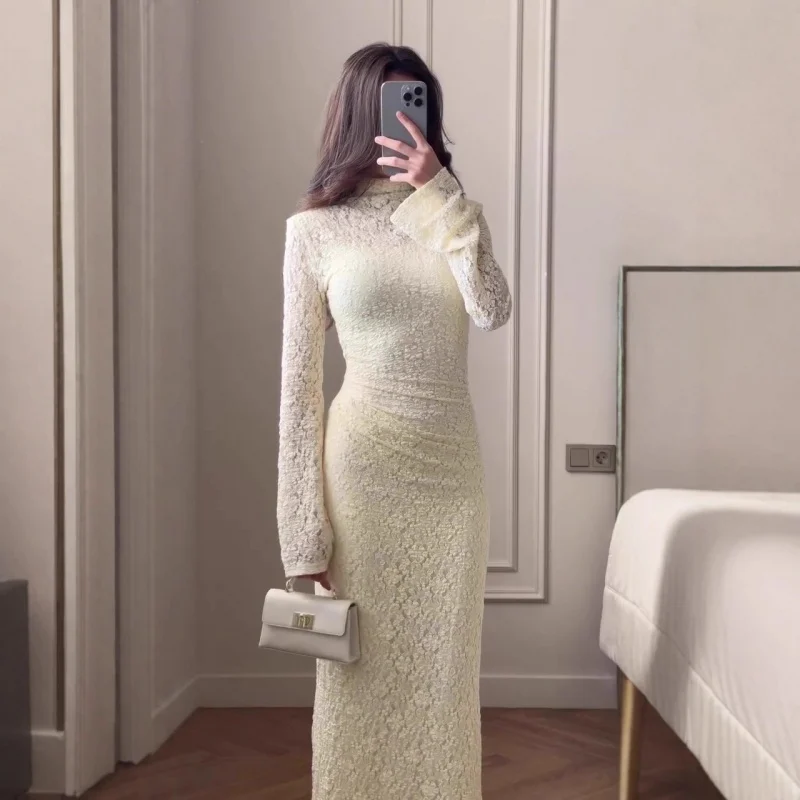 

2025New Autumn Style Noble Elegant Temperament Long Sleeve Long Dress Soft Fashionable Women's Dress