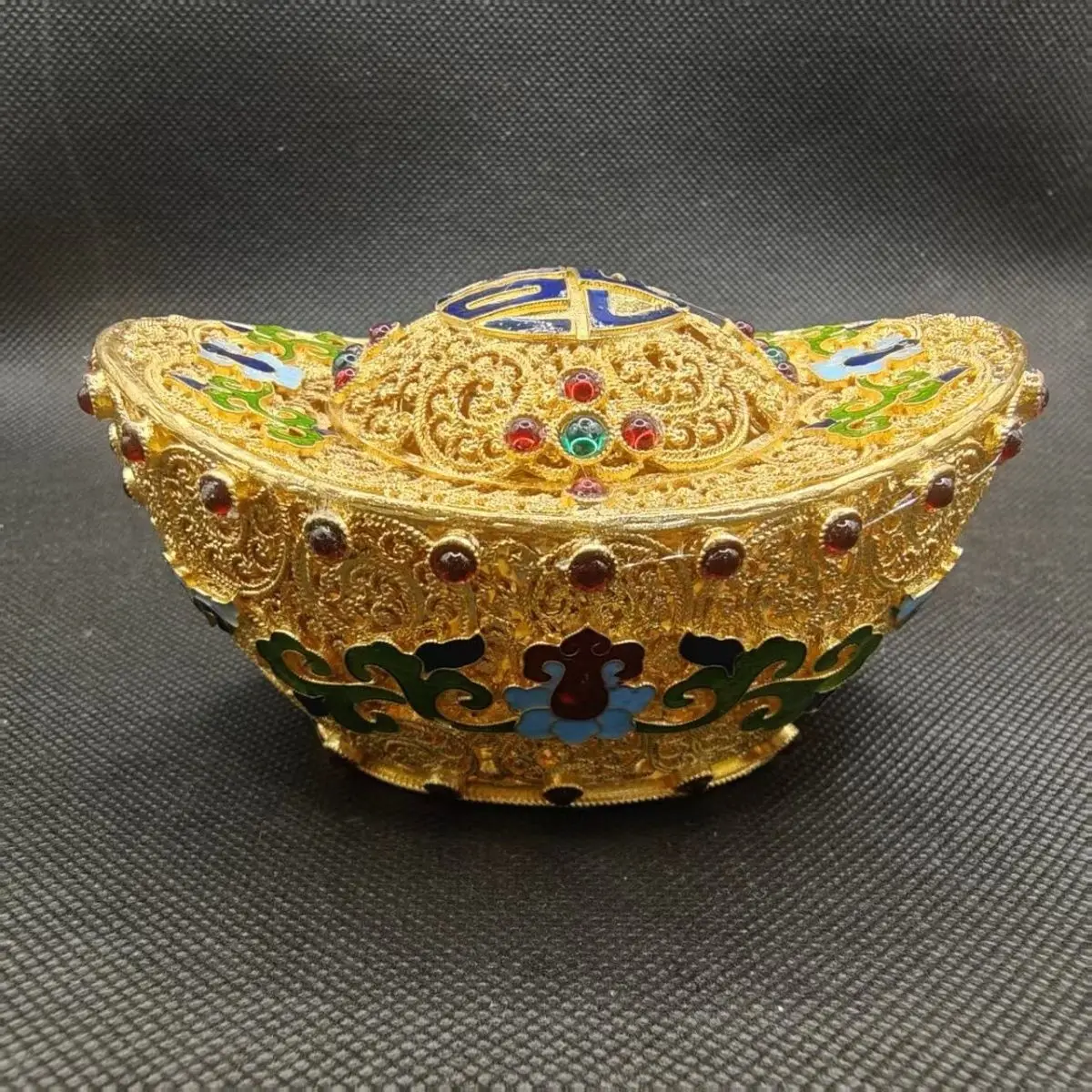 collection appreciation Fu character filigree color ingot gilt ornament collection antique collection boutique collectio