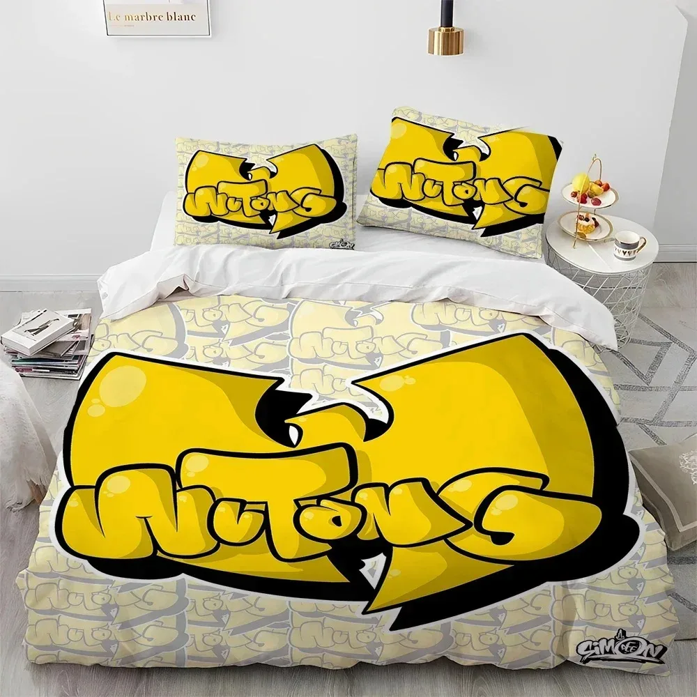 Hip Hop Music Band Wu T-TANG Clans Comforter Bedding Set,Duvet Cover Bed Set Quilt Cover Pillowcase,king Queen Size Bedding Set