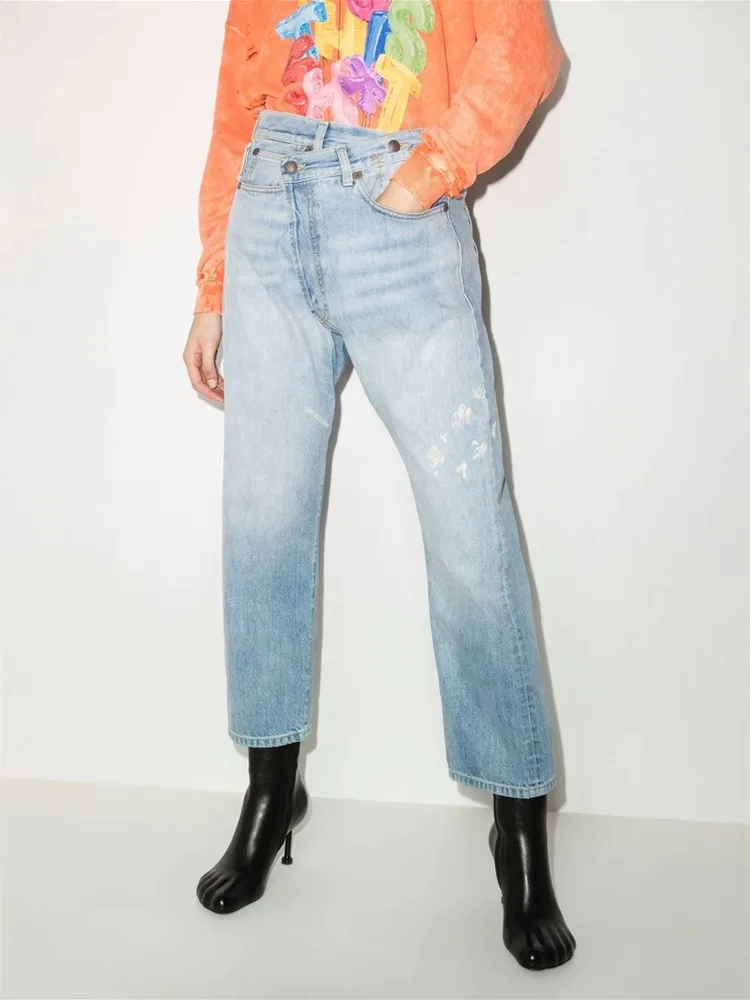 

Vintage Loose Women Straight Jeans 2022 New High Waist fashion Female Denim Long Trousers