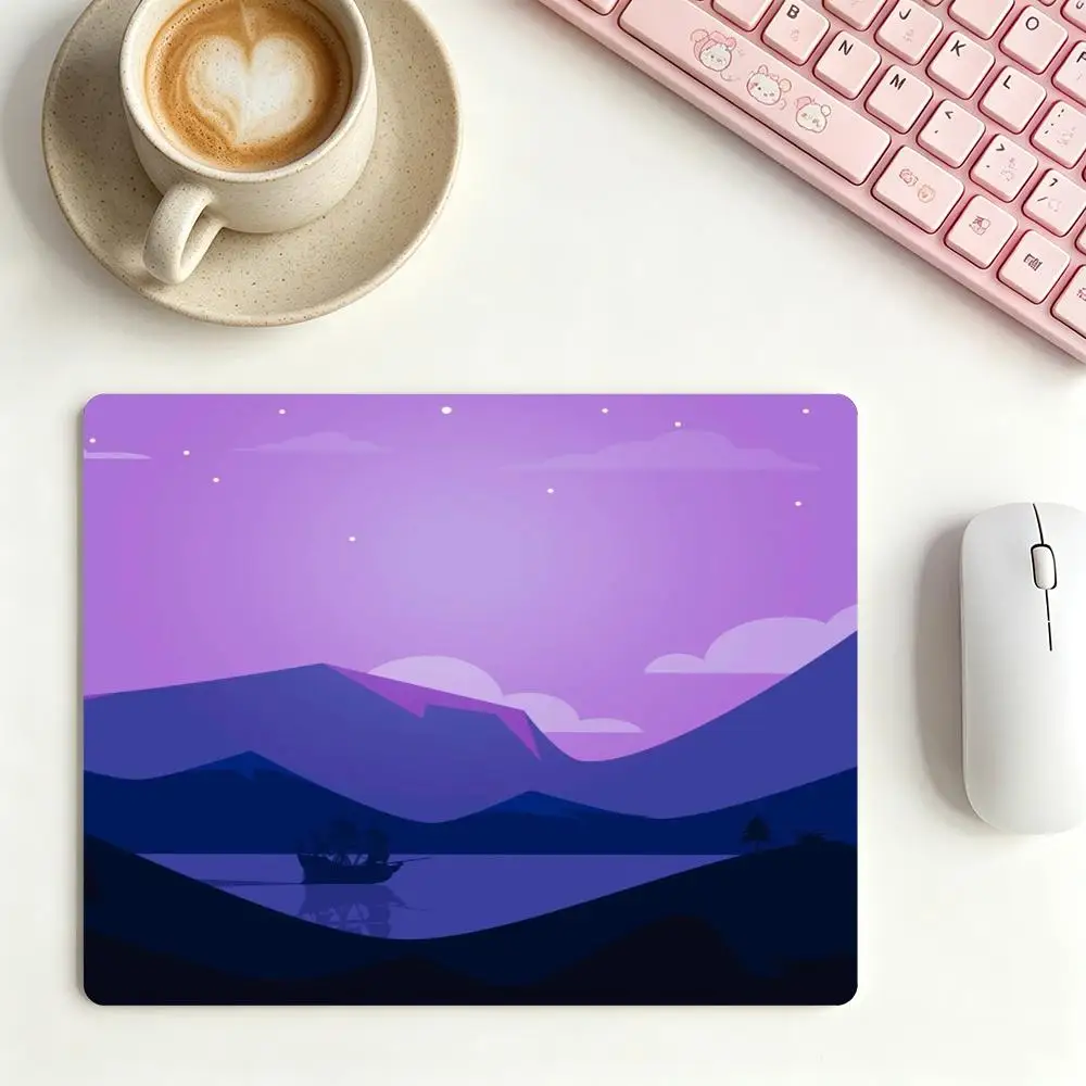 

Retro Sunset Mountain Desk Mat, Premium Bound Edge Non‑Slip Extended Mouse Pad for Home Office