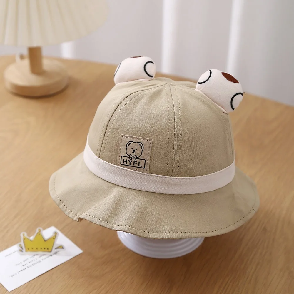 

New Trendy Bucket Hat Anti-Sun Adjustable Fishing Cap Cute Bear Anti-UV Sunscreen Hat Outdoor Sports