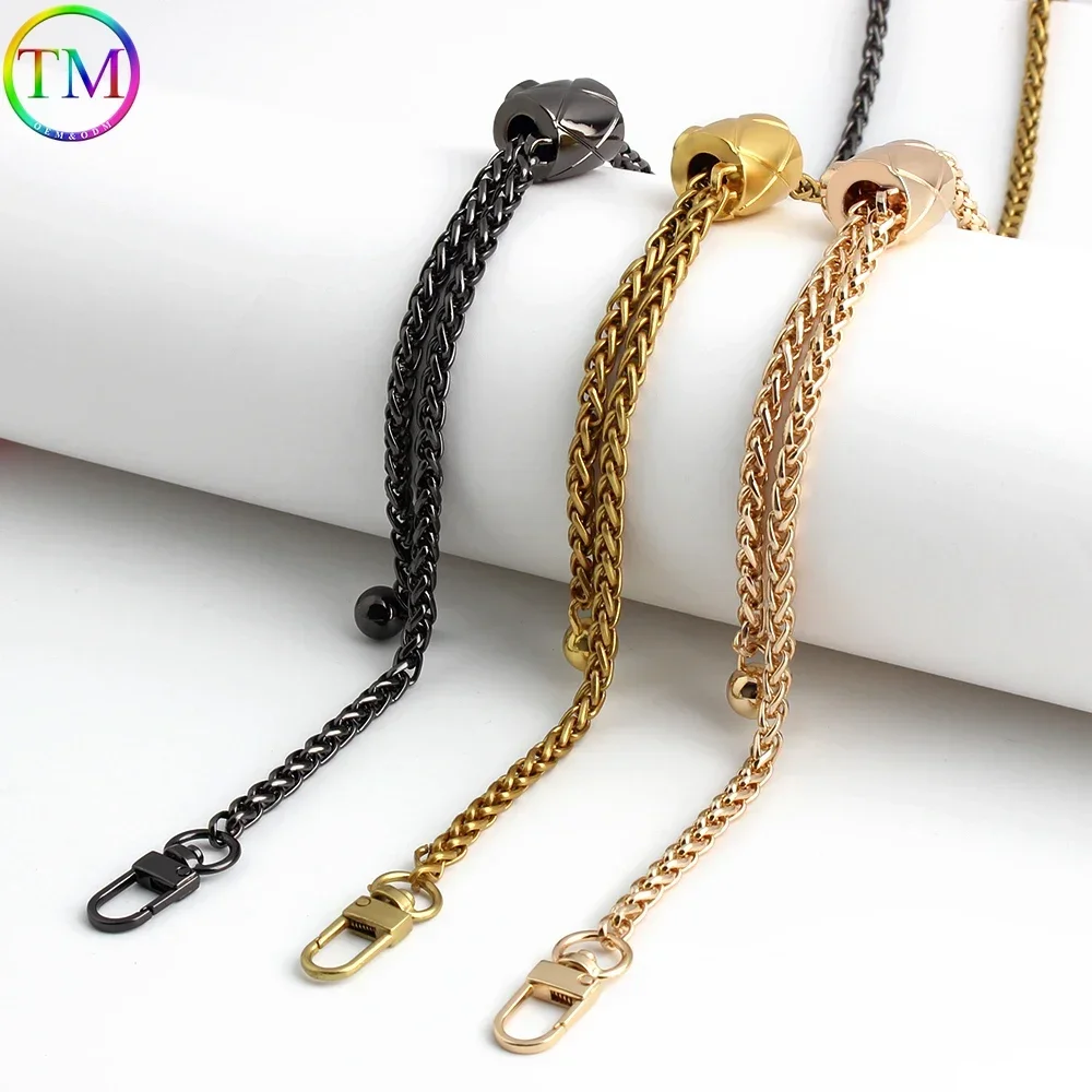 1-5PCS 107cm Long Balls Chain DIY Bag Chain Metal Adjustable Length For Shoulder Strap Crossbody Handbag High-end Accessories
