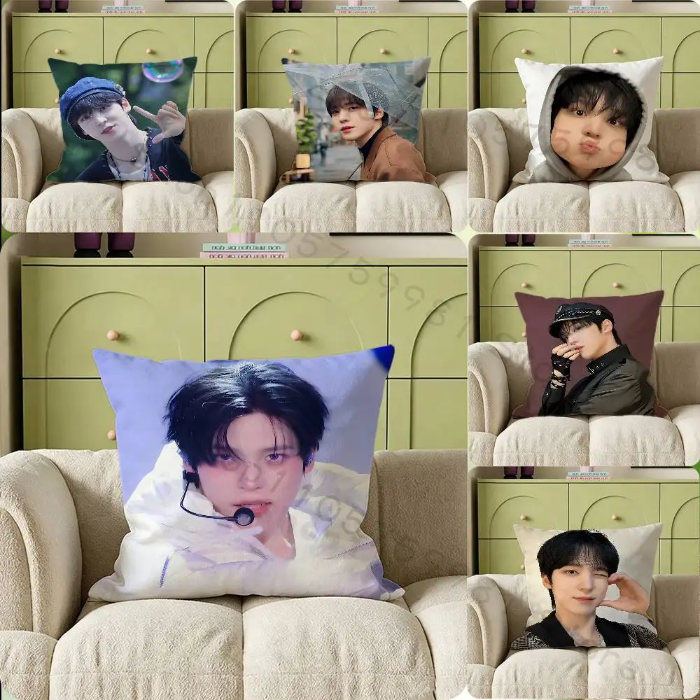 KPOP Singer Y-Yunho Print Throw Pillow Cover Square Cushion Case for Living Room Bedroom Decor