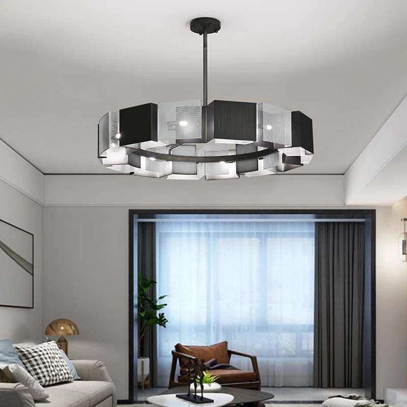 

Nordic Post-Modern Hanging Chandelier For Living Room Bedroom Hall Iron Honeycomb Lampshade Ceiling Pendant Lamp LED Lights