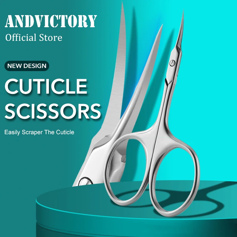 1Pcs Cuticle Scissors Manicure Nail Tools Stainless Curved Blade Eyebrow Eyelash Dry Skin Multi-purpose Small Scissors