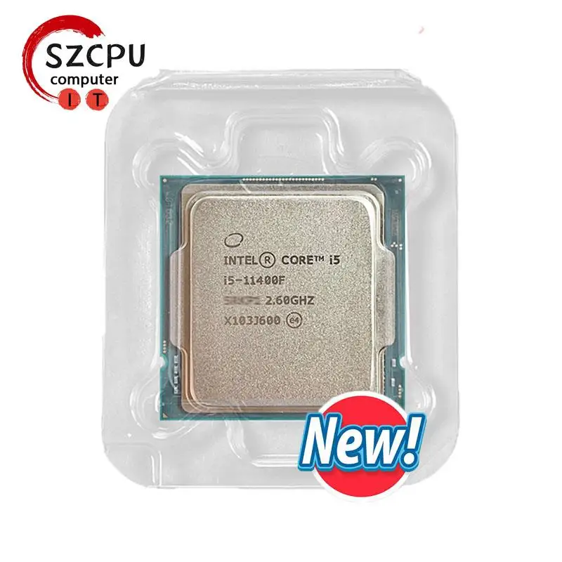 Top Intel Core i5-11400F NEW i5 11400F 2.6 GHz Six-Core Twelve-Thread CPU L3=12M 65W LGA 1200 new but no fan