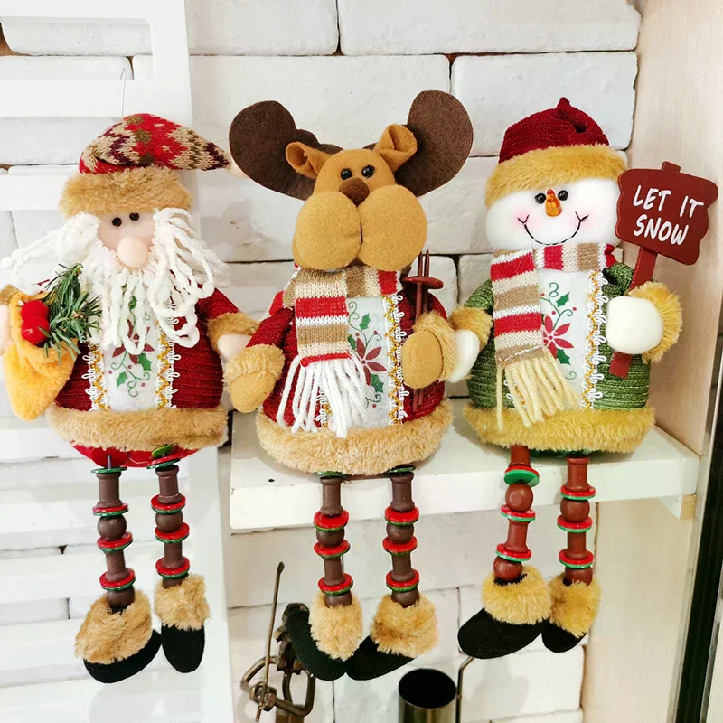 Nuevas muñecas de Navidad, decoración de árbol, adorno de Año Nuevo, Reno, muñeco de nieve, Papá Noel, muñeca sentada, decoración, Feliz Navidad