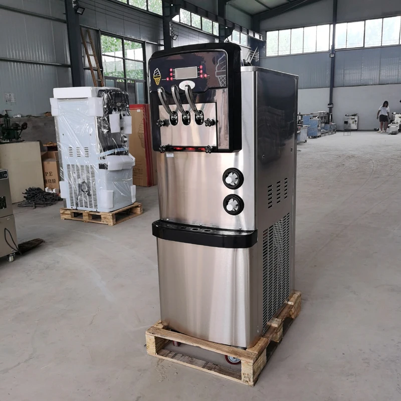 Commercial Soft Serve Ice Cream Machine Electric 25L/H 3 Flavors Sweet Cone Ice Cream Maker 110V/220V