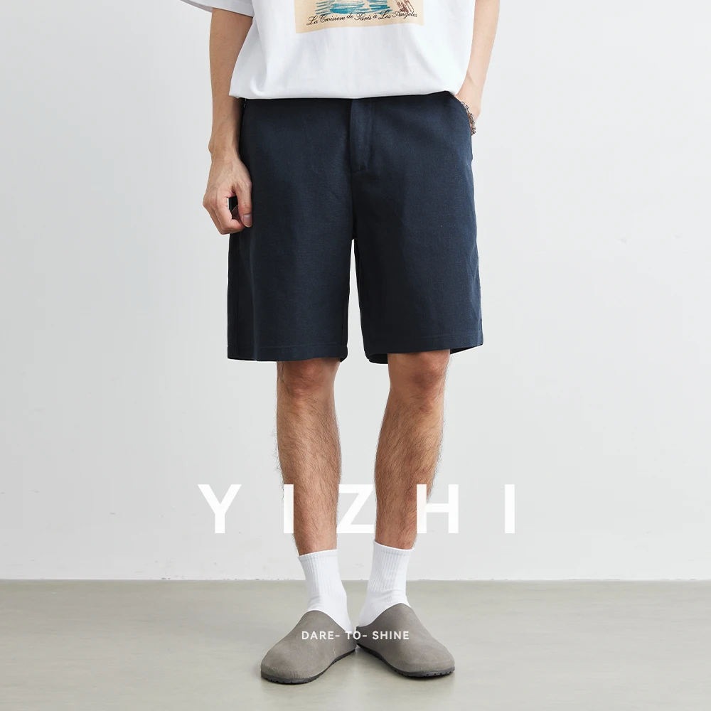 2025 Summer New Men's Lyocell Tencel Casual Shorts Loose and Comfortable Linen Shorts Slim Fit Retro Men's Shorts Clothing