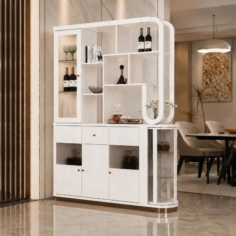 Italian light luxury foyer entrance partition cabinet, living room household double-sided wine cabinet