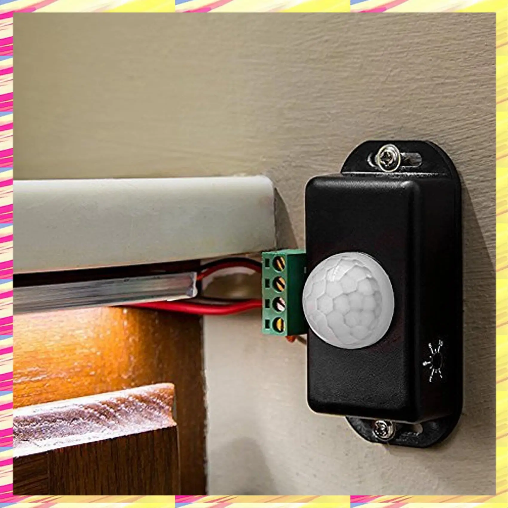 ABJJ Motion Sensor Switch, 12V 24V PIR Sensor LED Switch Controller For Flexible LED Strips Light, 2 Pack
